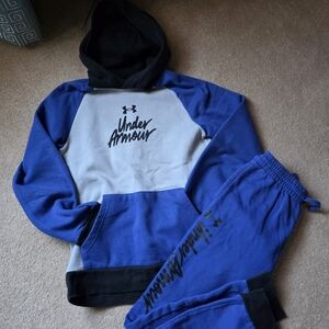 Under Armour Blue and Gray Hoodie and Sweatpants Set